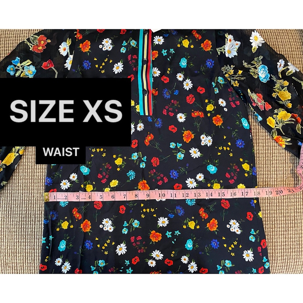 Alice + Olivia Lalita Floral Collared Mini Shirt Dress - Picture 10 of 16